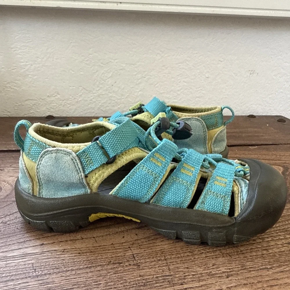 Keen Sz 13 Toddler Sandals Hiking Waterproof Newport H2 Sandals Turquoise Yellow